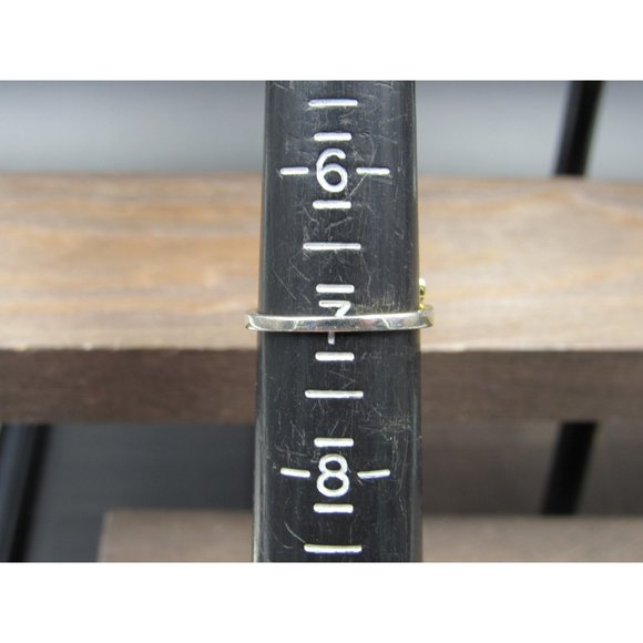 Size 7 Worn Gold Over Sterling Silver Love Word Band Ring - Picture 4 of 6